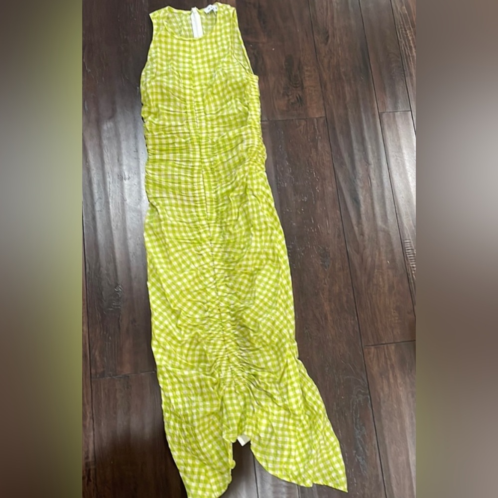 Wray NYC Josephine Dress in Parrot Gingham.  Small Originally $298